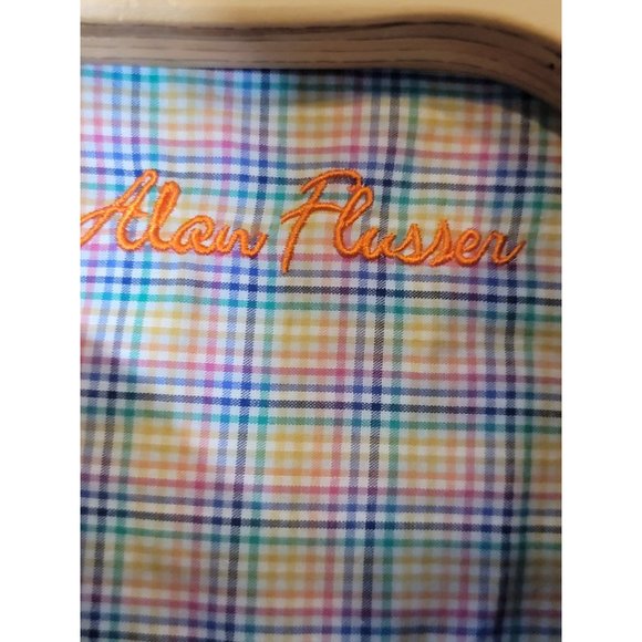 Alan Flusser Button Down Shirt Long Sleeve Multicolor Men's Size‎ XL - Picture 6 of 6